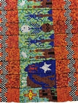 Hand Made Beaded Orange and Black Table Runner