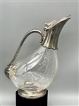 Silver Plate Duck Decanter With (3) Silver Overlay Sniffer Glasses