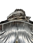 Sheridan Silver Plated Three Footed Serving Dish with Fish Accent and Two Wells