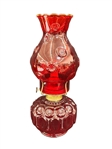L.E. Smith Glass Moon and Stars Ruby Red Oil Lamp