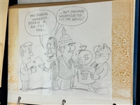 Large Group of Original Political Drawings by Jack McLeod