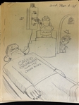Large Group of Original Political Drawings by Jack McLeod
