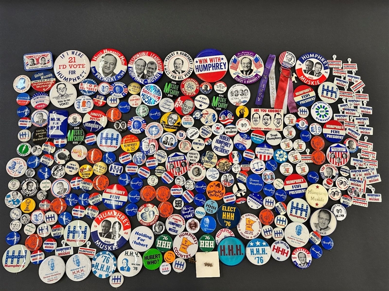 (285) Hubert Humphrey, Muskie Political Buttons