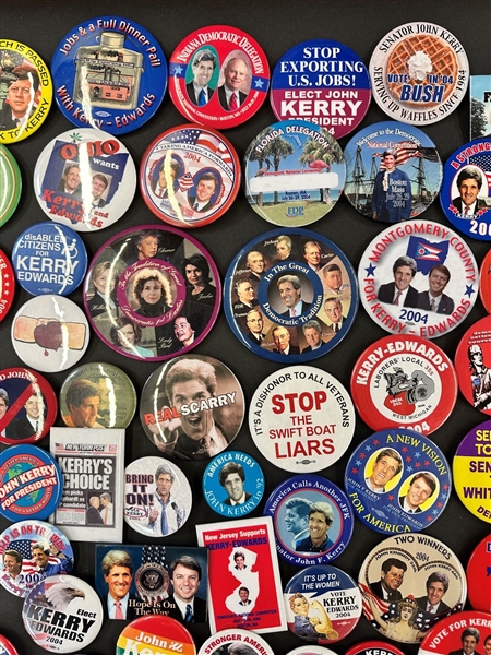 (286) John Kerry Political Campaign Buttons