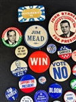 (42) Group of Early Political Buttons and Pins