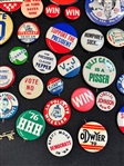 (42) Group of Early Political Buttons and Pins