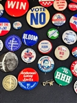 (42) Group of Early Political Buttons and Pins