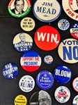 (42) Group of Early Political Buttons and Pins