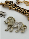 (12) Group of Lions and Tiger Brooches