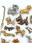 Group of Vintage Signed Dog Brooches; Beau Sterling, Ciner, Crown Trifari