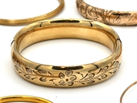 (7) Gold Filled Bangle Bracelets Including Child's Bracelet