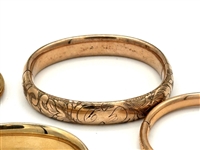 (7) Gold Filled Bangle Bracelets Including Child's Bracelet