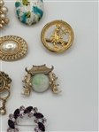 Incredible Group of Signed Vintage Jewelry Brooches; Richelieu, Hollycroft, Rene, Others