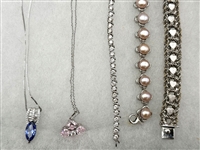 (11) Group of Sterling Silver Necklaces and Bracelets