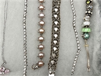 (11) Group of Sterling Silver Necklaces and Bracelets