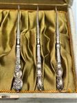 (6) Sterling Handle Nut/Button Tool in Display Case