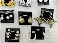 (19) Pairs of Signed Costume Jewelry Earrings; Vendome, Miriam Haskell, Others