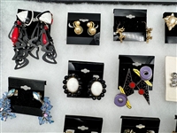 (19) Pairs of Signed Costume Jewelry Earrings; Richelieu, Segal, B. David, Others