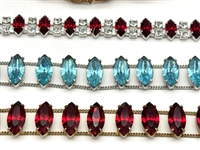 (4) Fancy Vintage Rhinestone Statement Bracelets: J.F. Sturdy