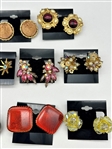 Group of Vintage Signed Costume Jewlery Earrings