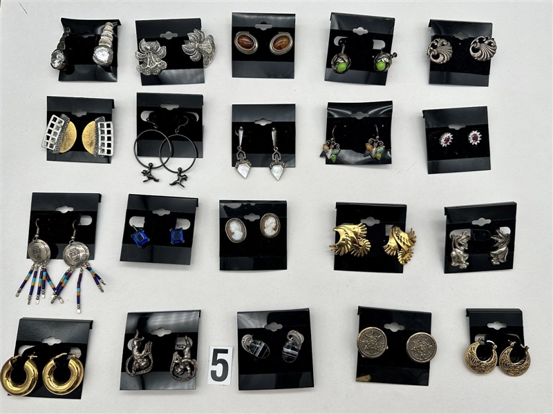 (20) Pairs of Sterling Silver Earrings