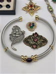 Vintage Costume Jewelry Group: KJL, Vendome, Ciner, Brighton