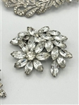 (6) Clear Viintage Rhinestone Duette/Brooches