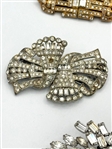 (6) Clear Viintage Rhinestone Duette/Brooches