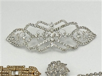 (6) Clear Viintage Rhinestone Duette/Brooches