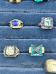 (17) Sterling Silver Rings With Gemstones