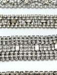 (5) Vintage Clear Rhinestone Multi Strand Bracelets