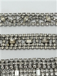 (5) Vintage Clear Rhinestone Multi Strand Bracelets