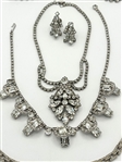 Vintage Eisenberg Style Clear Rhinestone Silver Tone Jewelry
