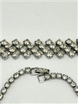 Vintage Eisenberg Style Clear Rhinestone Silver Tone Jewelry