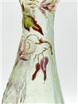 French Art Nouveau Cameo Glass Vase With Corolla Shape Top by Emile Galle