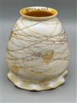 Quezal Single Glass Lamp Shade Hearts and Vines