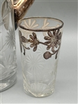 Silver Overlay Pitcher and (2) Cordials