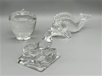 (3) Crystal Paperweights; Baccarat, Steuben