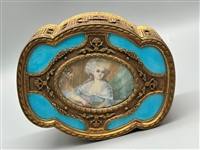 (2) Victorian Dresser Boxes Hand Painted Portraits