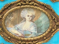 (2) Victorian Dresser Boxes Hand Painted Portraits