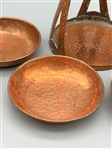 Benedict Hammered Copper Oil Lamp (4) Unsigned Dishes