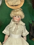 Kestner 172 Gibson Girl Doll In Shadow Box With Hats