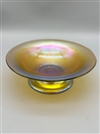 Favrile Iridescent Footed Bowl Unsigned