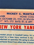1954 Dan Dee Mickey Mantle 