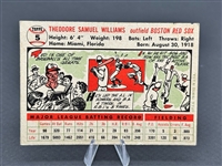 1956 Topps Ted Williams #5 White Back Baseball Card