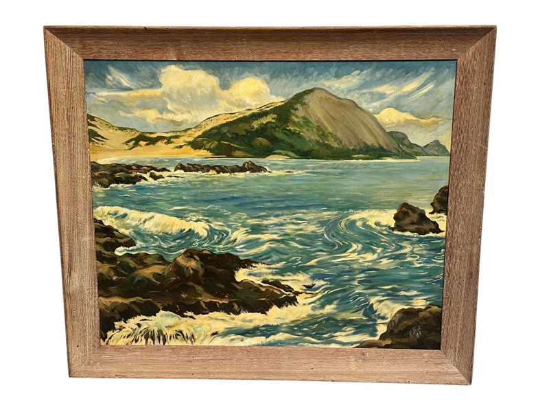 R. Book Oil on Canvas Landscape Scene Framed