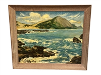 R. Book Oil on Canvas Landscape Scene Framed