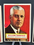 (3) 1956 Topps William Harridge #1 (2) Gray Back (1) White Back Baseball Cards