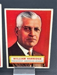 (3) 1956 Topps William Harridge #1 (2) Gray Back (1) White Back Baseball Cards