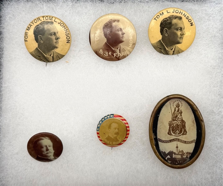 (6) TOC Potical Pinbacks Johnson, Taft and McLean